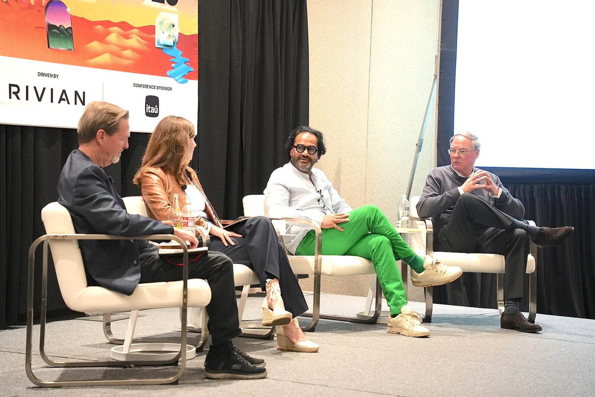David McCauley, Haley Lowry, Ambarish Mitra, Pieter Eenkema Van Dijk (l-r), panel at SXSW 2025 in Austin, Texas. "The Circularity Illusion: Why AI is Key to Closing the Loop".