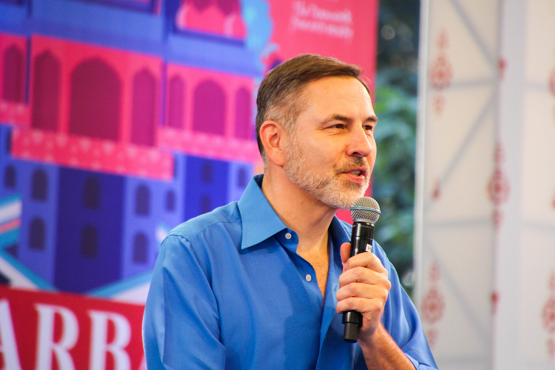 David Walliams, actor, comedian, and writer, at the 2025 Jaipur Literature Festival in Jaipur, India.