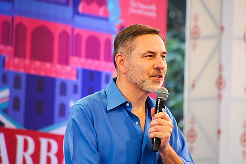 David Walliams, actor, comedian, and writer, at the 2025 Jaipur Literature Festival in Jaipur, India.