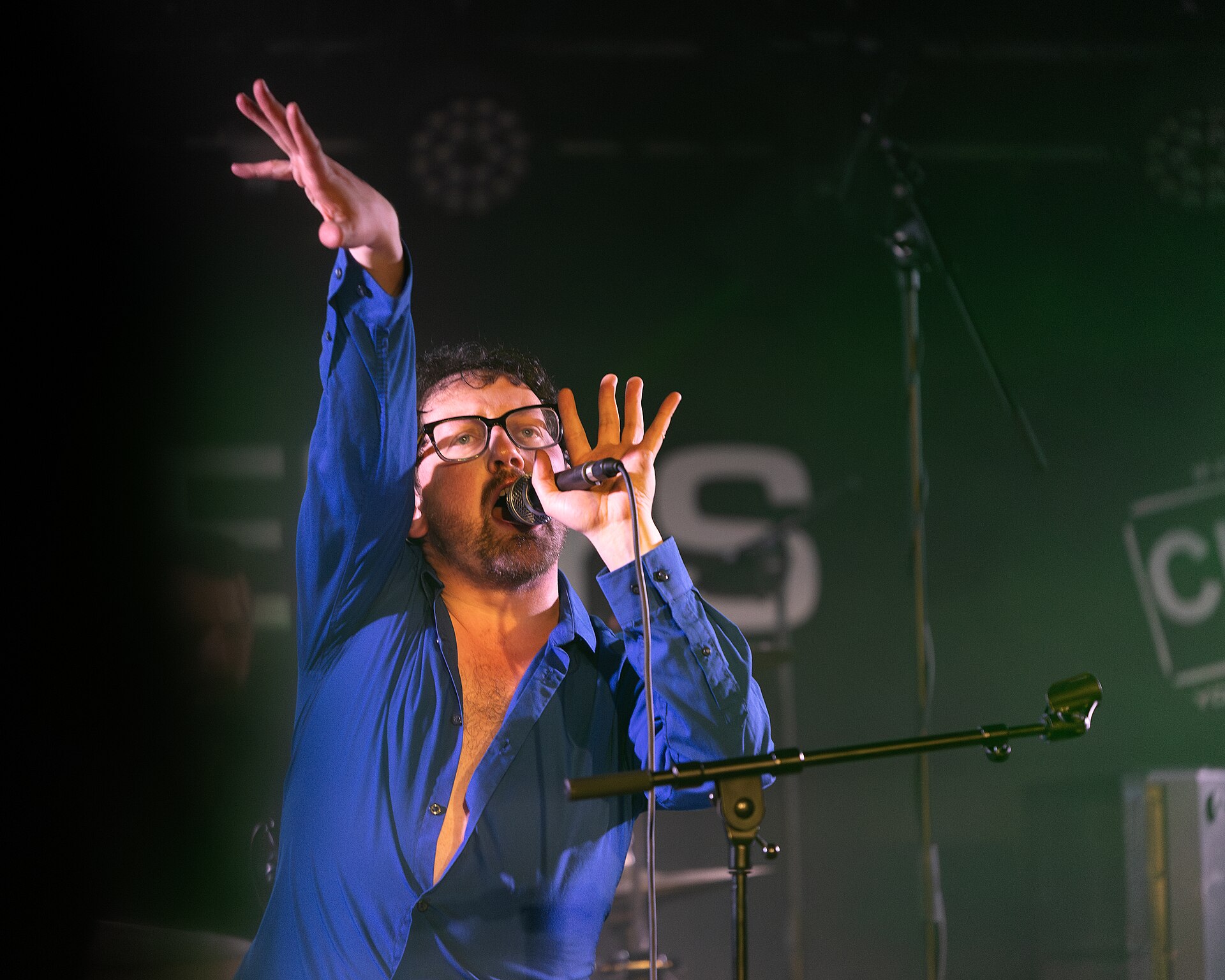 David Woodcock performs with his band, The Fixtures, at Chinnerys in Southend-on-Sea, May 25, 2025
