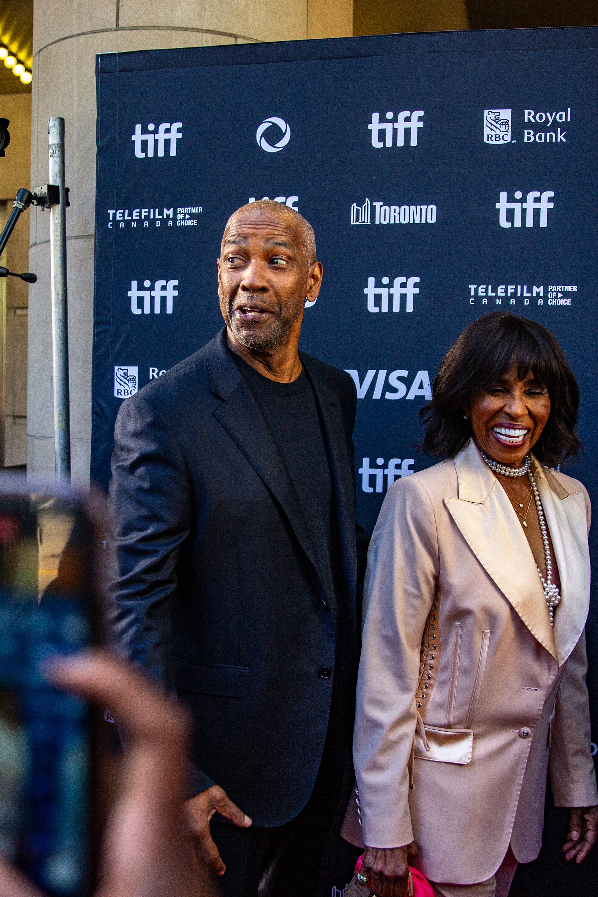 Denzel Washington and Pauletta Washington at the 2024 Toronto International Film Festival (TIFF) for the movie The Piano Lesson.