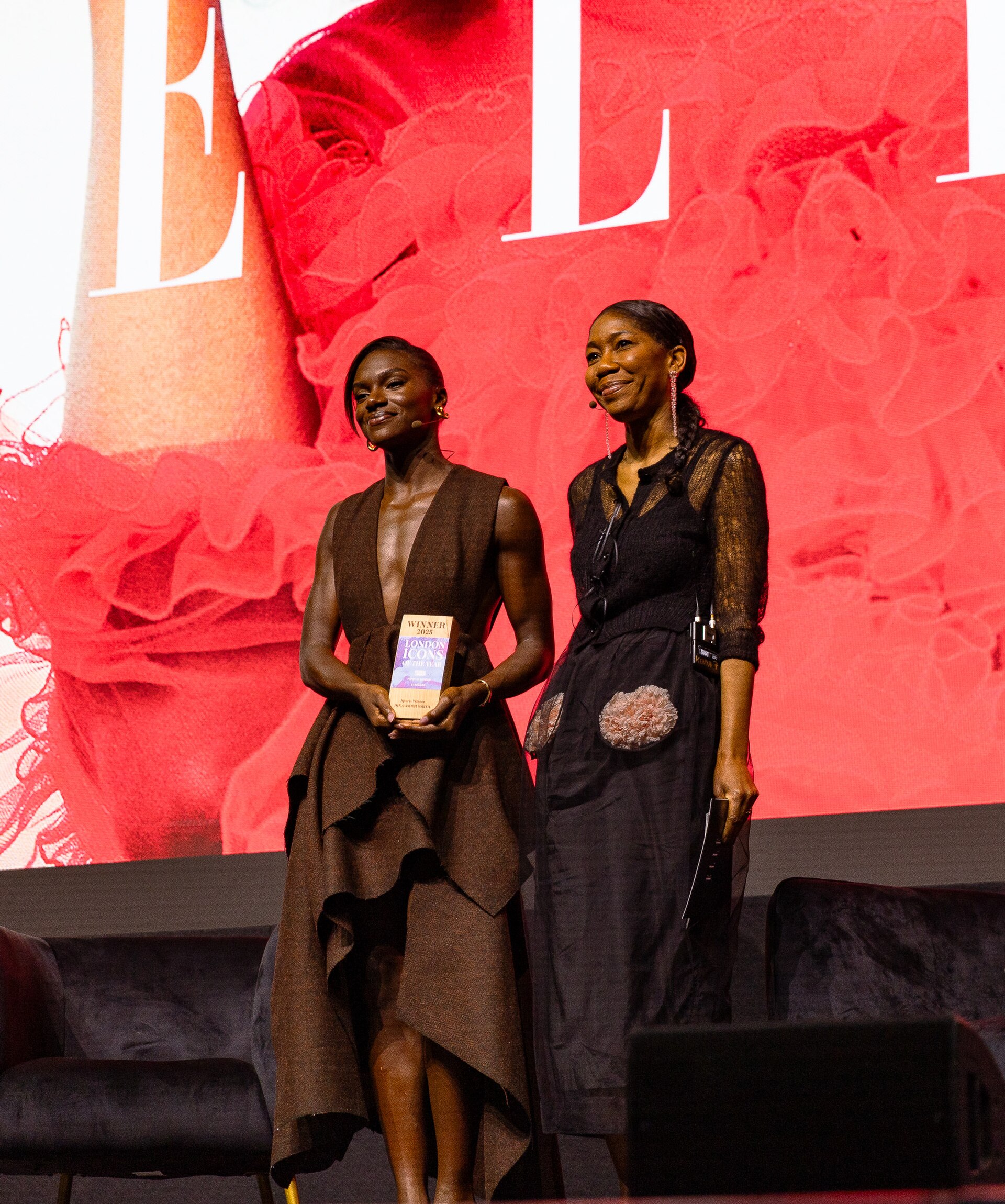 Dina Asher-Smith receiving London sports icon of the year, at SXSW London 2025