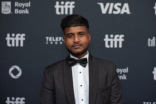 Dinesh Mouttouvelou, actor in 'Little Jaffna', at the 2024 Toronto International Film Festival