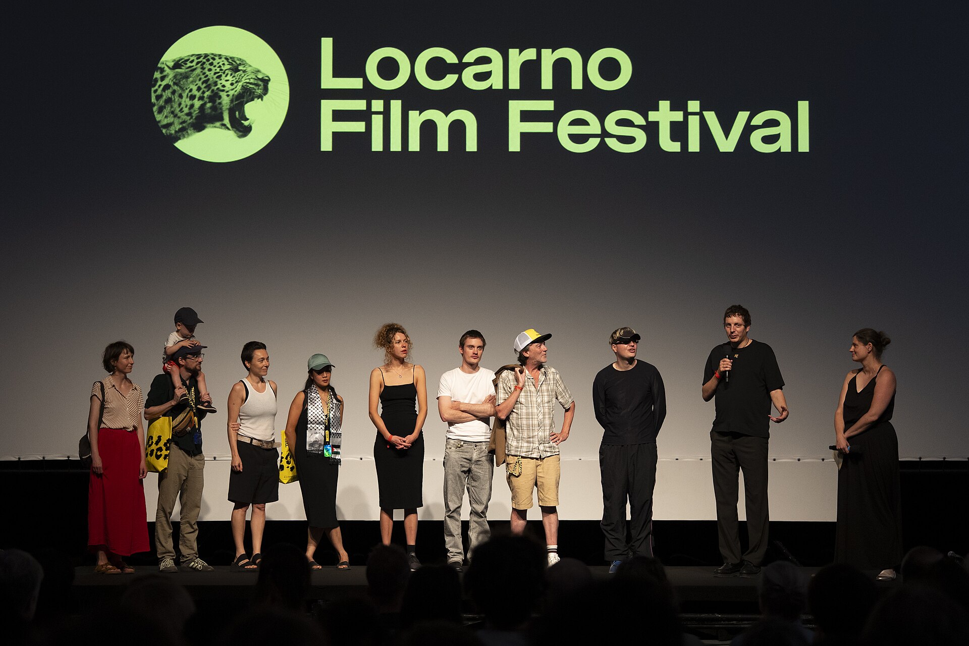 Director Joachim Michaux and team at the 78th Locarno Film Festival for Un ciel si bas