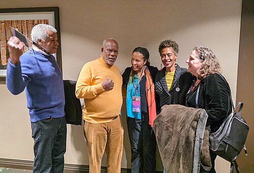 Director and producers of Once Upon a Time in Harlem during the 2026 Sundance Film Festival