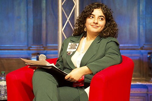 Doja Daoud, Middle East and North Africa representative of the Committee to Protect Journalists, speaking at the International Journalism Festival 2024 in Perugia, Italy as part of the panel called “Gaza. We needed you: where were you?”