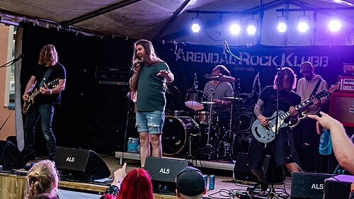 Dunderbeist on stage at Arendal Rockklubb, Norway, 2021