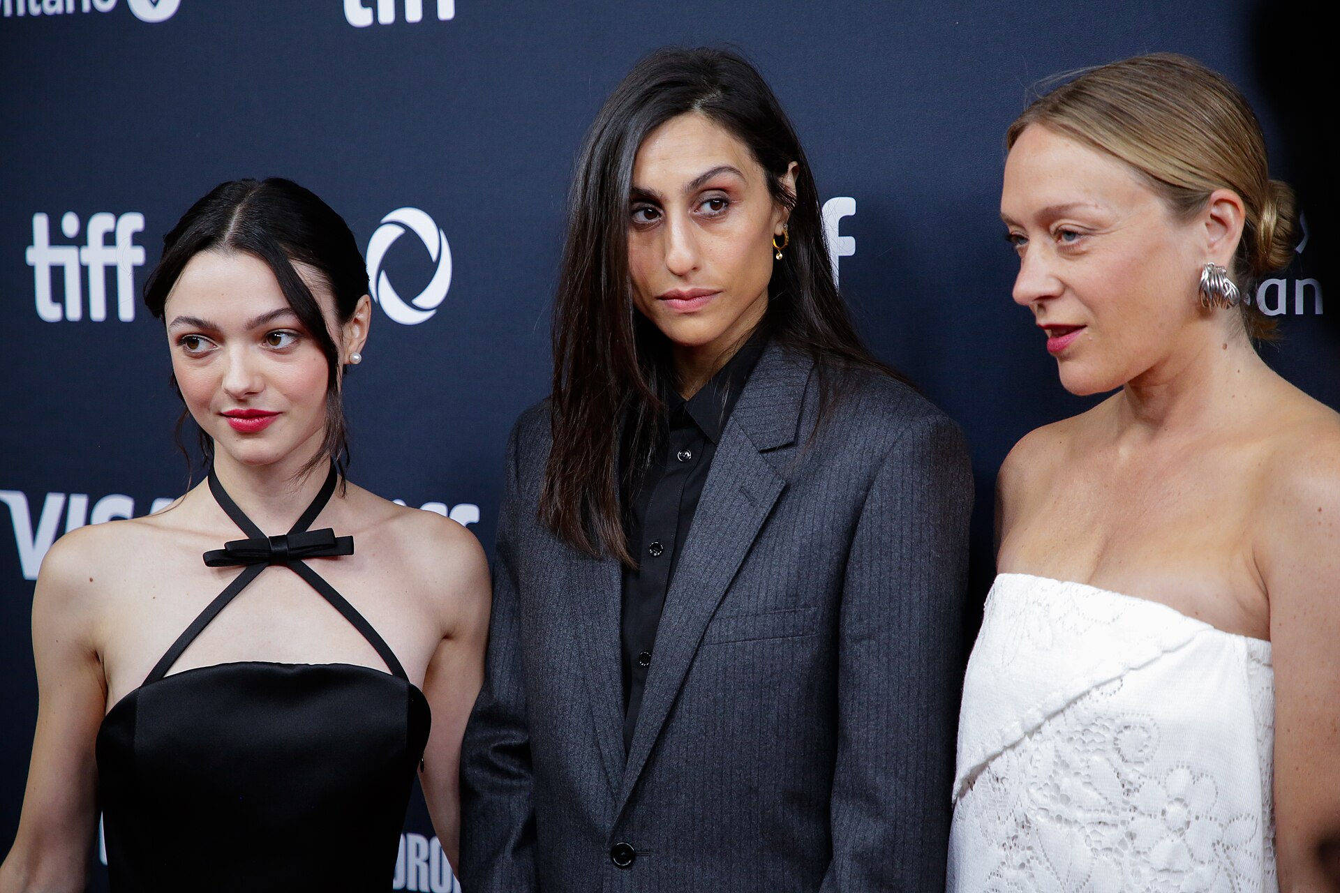 Durga Chew-Bose, the director, as well as Chloë Sevigny and Lily McInerny, actors, at the 2024 Toronto International Film Festival (TIFF) for the movie Bonjour Tristesse.