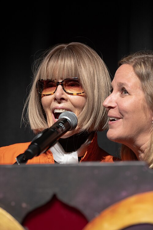 E. Jean Carroll and 'Ask E. Jean' director Ivy Meeropol at 2025 Telluride Film Festival