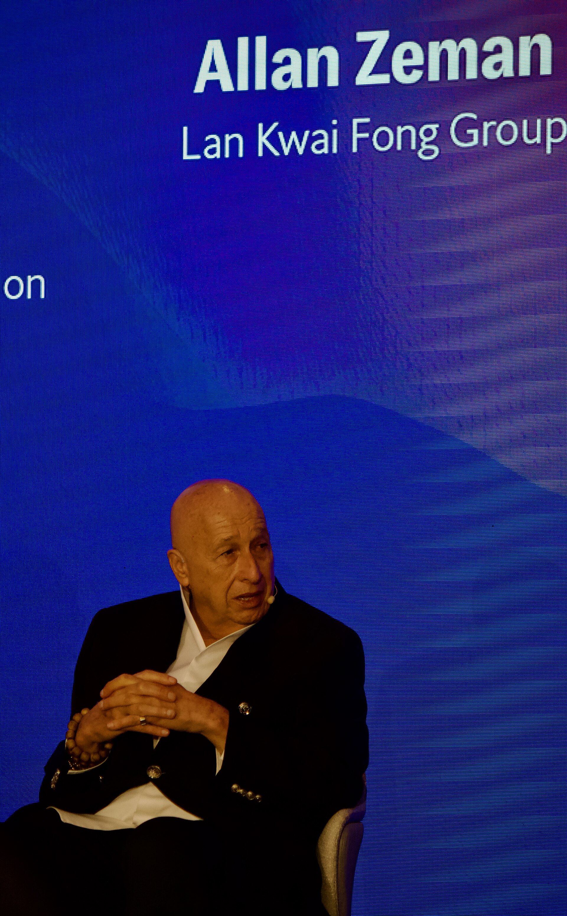 Allan Zeman speaks at The Economist's Tech for Change Conference in Hong Kong (March 12, 2025)