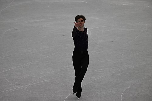 MILAN, ITALY - 07 FEBRUARY 2026: Edward Appleby of Great Britain compete during the Figure Skating Team Event Men Single Skating-Short Program at the Olympic Winter Games Milano Cortina 2026  Milano Ice Skating Arena on February 07, 2026 in Milan, Italy