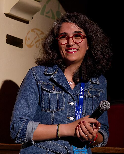 Elahe Esmaili at the 2024 Telluride Film Festival for a screening of her short, A Move.