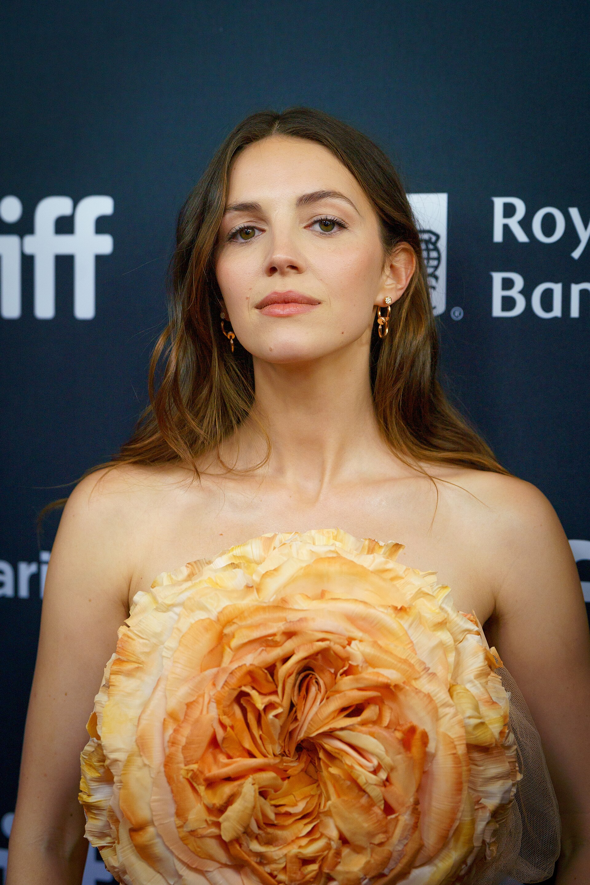 Ella Hunt, actor, at the 2024 Toronto International Film Festival (TIFF) for the movie SATURDAY NIGHT.