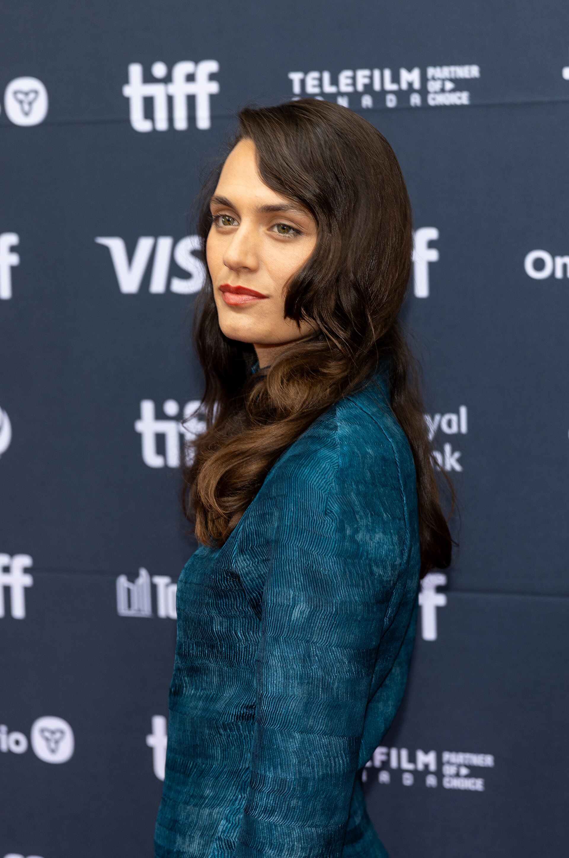 Ella Rumpf, actor, at the 2025 Toronto International Film Festival (TIFF) for the movie Couture.