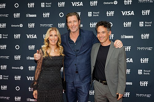 Ellen H. Schwartz, Edward Burns, and Aaron Lubin at the 2024 Toronto International Film Festival (TIFF) for the movie Millers In Marriage.