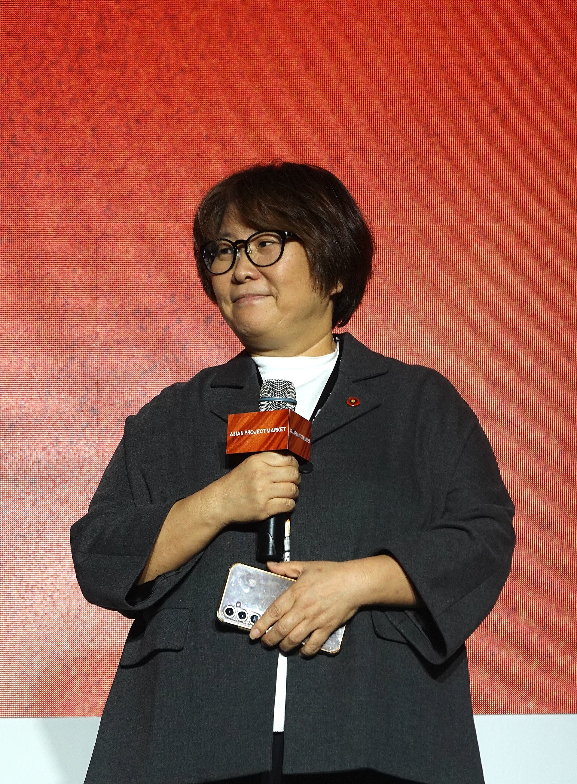 Ellen Y.D. Kim, market director of the Asian Contents & Film Markets, at APM Awards at 2025 Busan International Film Festival