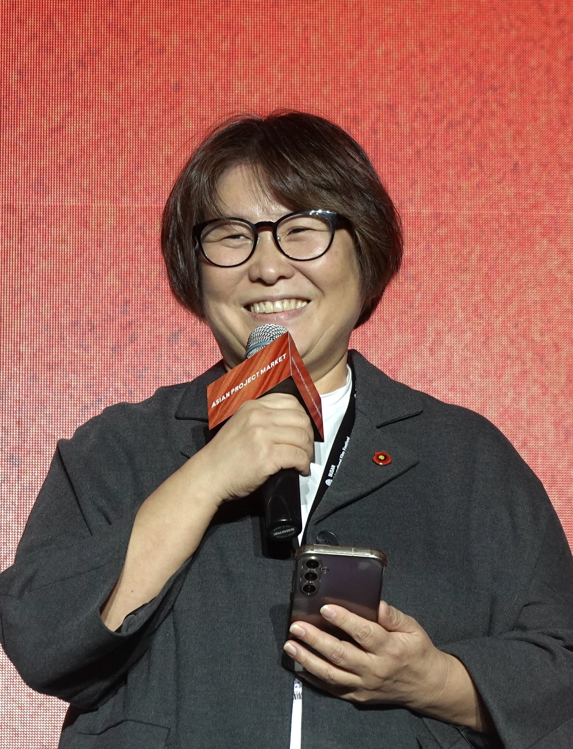 Ellen Y.D. Kim, market director of the Asian Contents & Film Markets, at APM Awards at 2025 Busan International Film Festival
