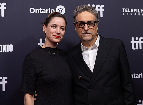 Emilie Lesclaux and Kleber Mendonça, producer and director, respectively, at the 2025 Toronto International Film Festival (TIFF) for the movie Secret Agent.