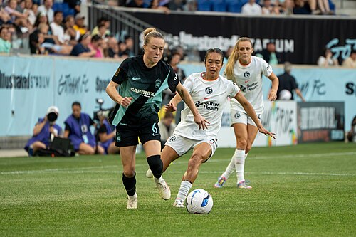Emily Sonnett Caprice Dydasco during Gotham FC vs Bay FC on 6.21.25
