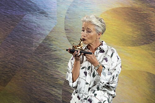 Actress Emma Thompson at the 78th Locarno Film Festival photocall for Dead of Winter