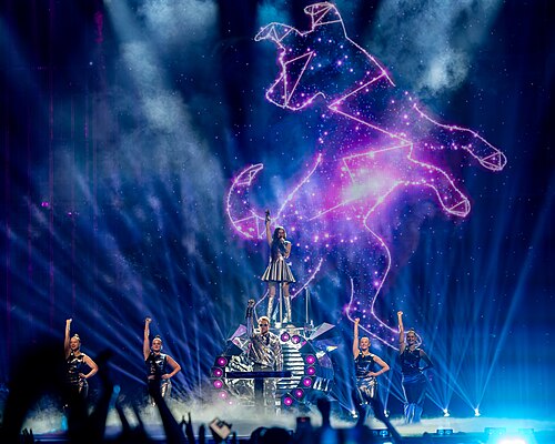 Emmy, representing Ireland, performing at Eurovision 2025 in Basel, Switzerland.