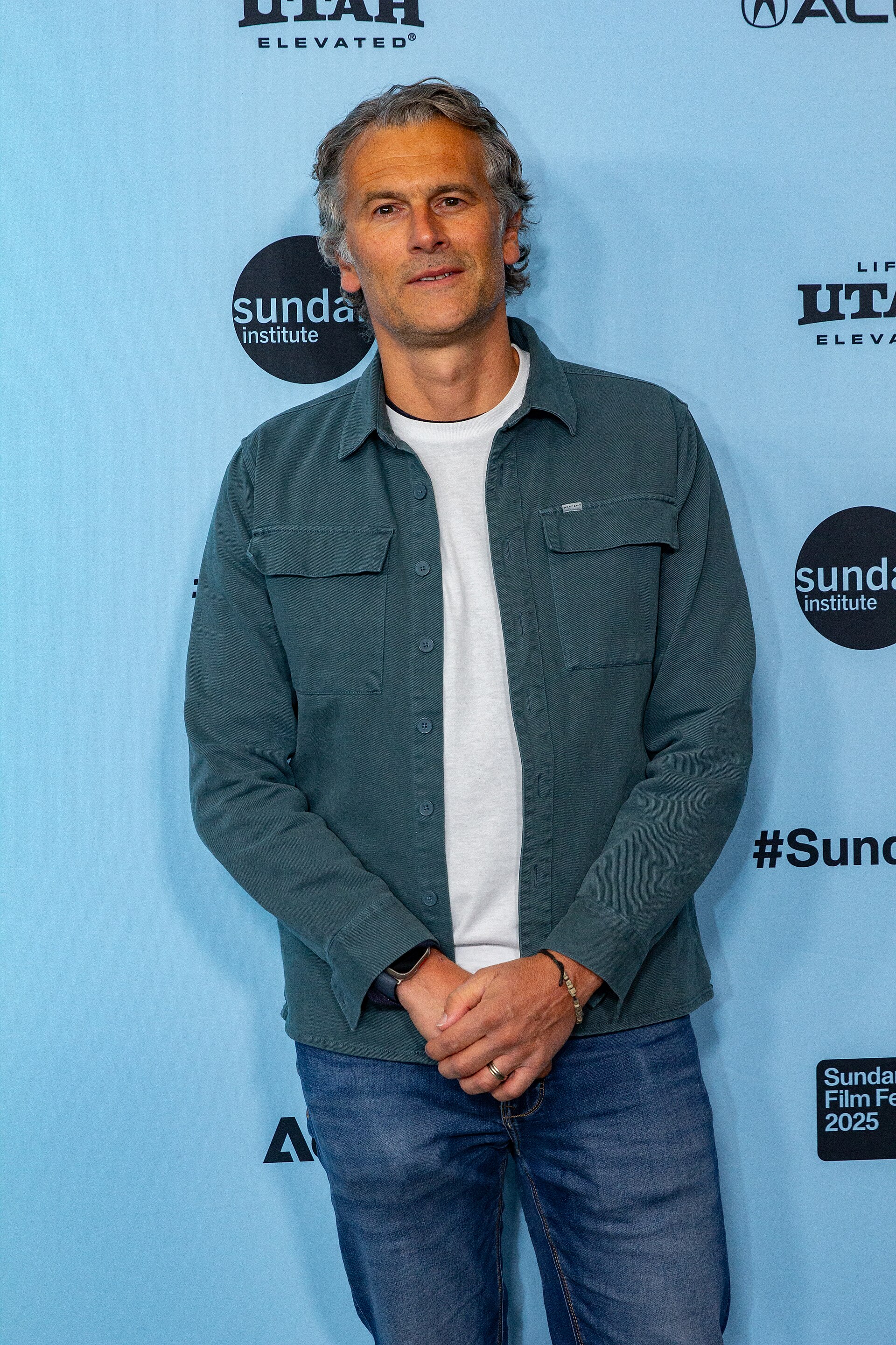 Mike Cowap, producer, at the 2025 Sundance Film Festival for the movie Together.