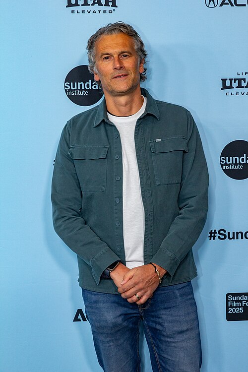 Mike Cowap, producer, at the 2025 Sundance Film Festival for the movie Together.