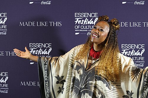 Erika Alexander in the press room at Essence Fest 2025