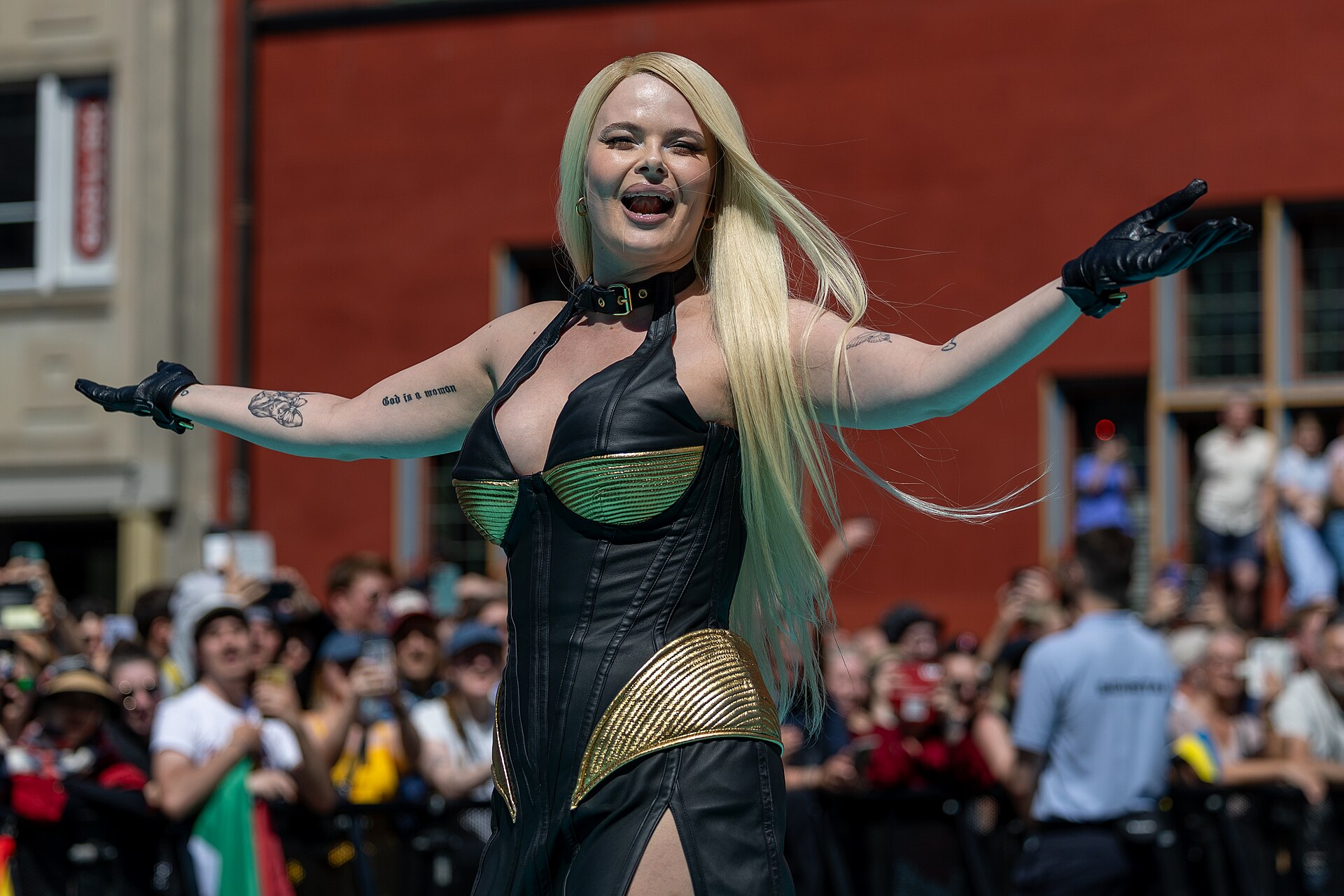 Erika Vikman, representing Finland, on the Turquoise Carpet at Eurovision 2025 in Basel, Switzerland.