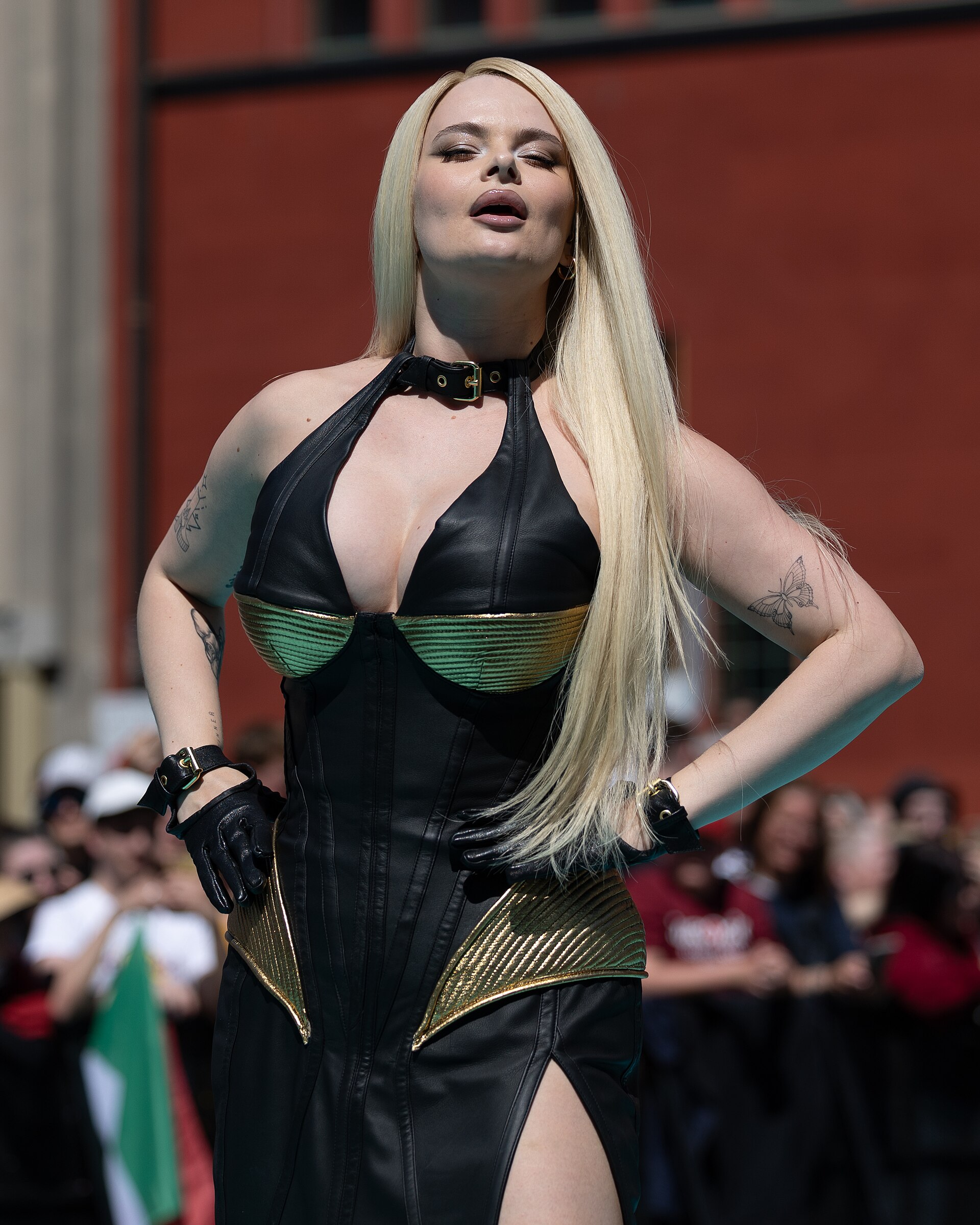 Erika Vikman, representing Finland, on the Turquoise Carpet at Eurovision 2025 in Basel, Switzerland.