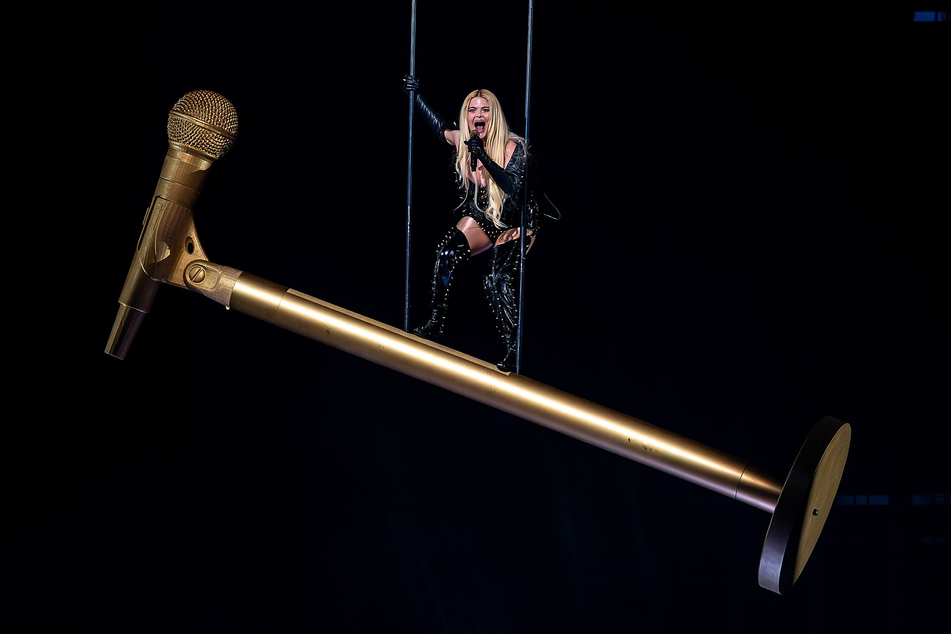 Erika Vikman, representing Finland, performing at Eurovision 2025 in Basel, Switzerland.