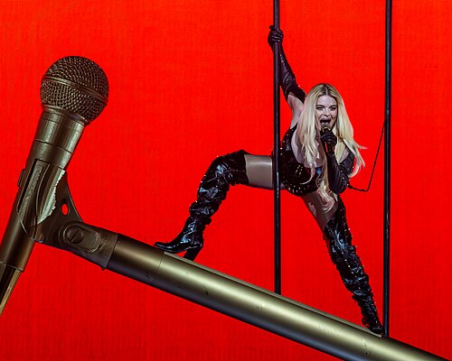 Erika Vikman, representing Finland, performing at Eurovision 2025 in Basel, Switzerland.