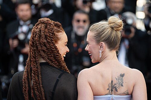CANNES, FRANCE - 20 MAY 2025: Erin Kellyman, Scarlett Johansson attends the "Vie Privée" (A Private Life) red carpet at the 78th annual Cannes Film Festival