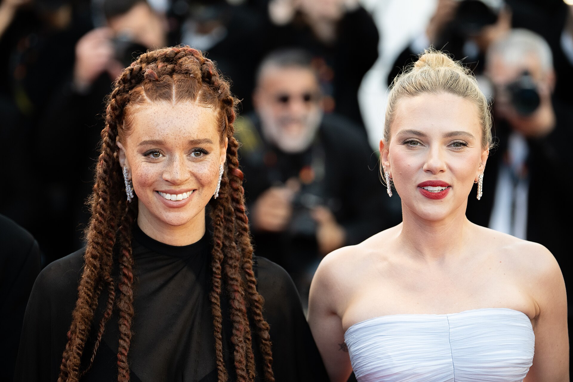CANNES, FRANCE - 20 MAY 2025: Erin Kellyman, Scarlett Johansson attends the "Vie Privée" (A Private Life) red carpet at the 78th annual Cannes Film Festival