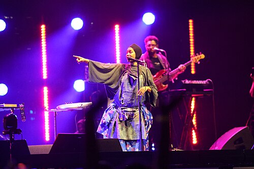 Erykah Badu performing at Essence Fest 2025