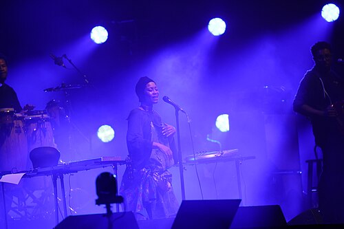 Erykah Badu performing at Essence Fest 2025