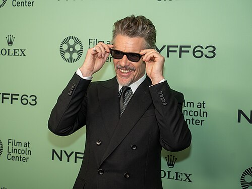 Ethan Hawke, actor, at the 63rd annual New York Film Festival at Lincoln Center in 2025 for the film Blue Moon