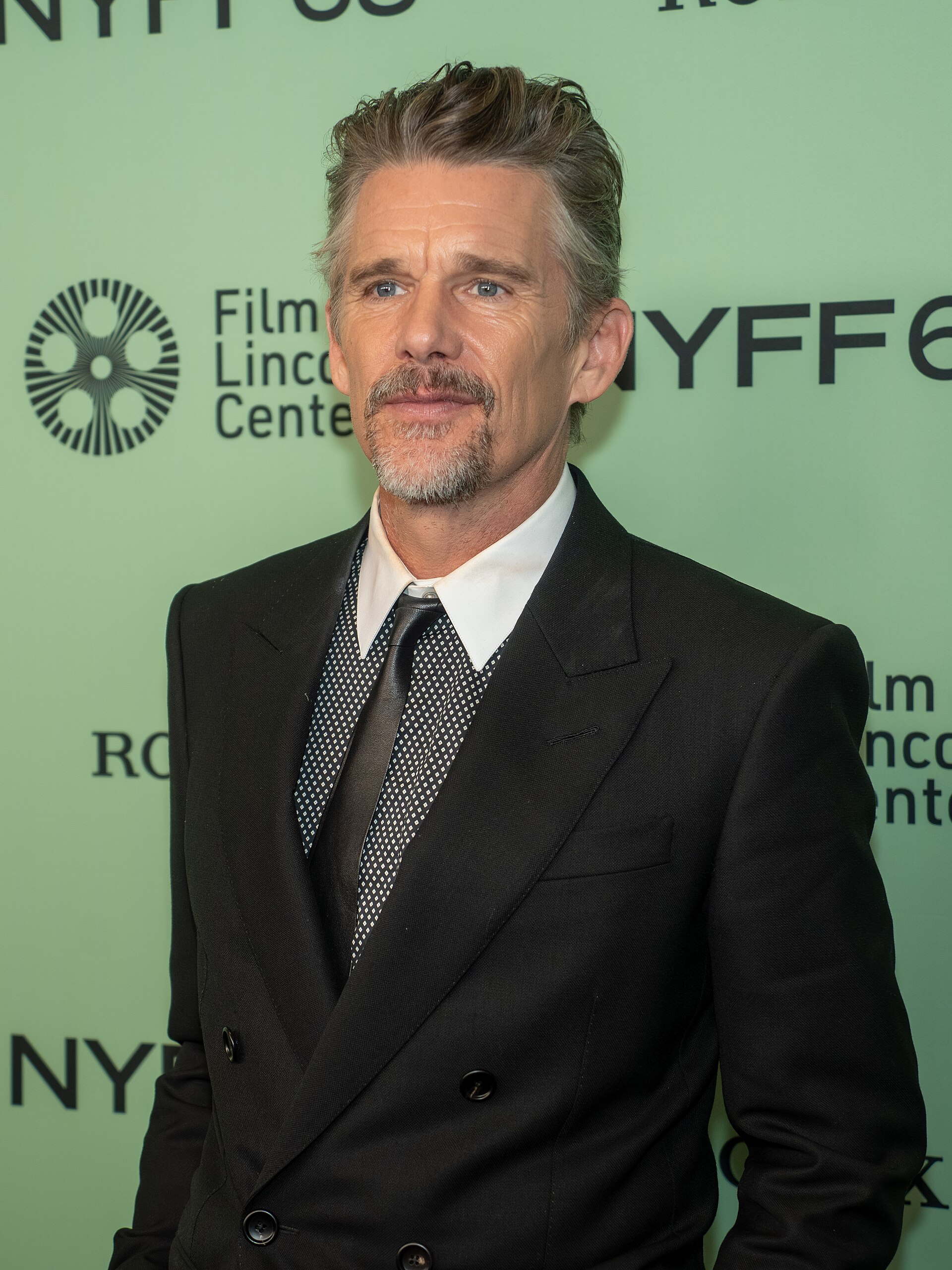 Ethan Hawke, actor, at the 63rd annual New York Film Festival at Lincoln Center in 2025 for the film Blue Moon