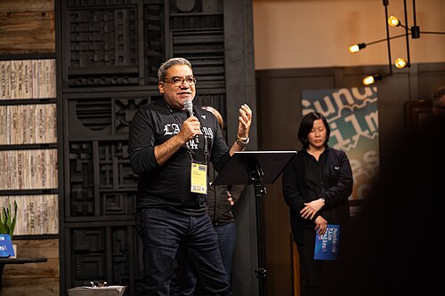 Eugene Hernandez at the opening press gathering for Sundance 2025.