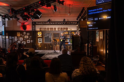 Eugene Hernandez at the opening press gathering for Sundance 2025.