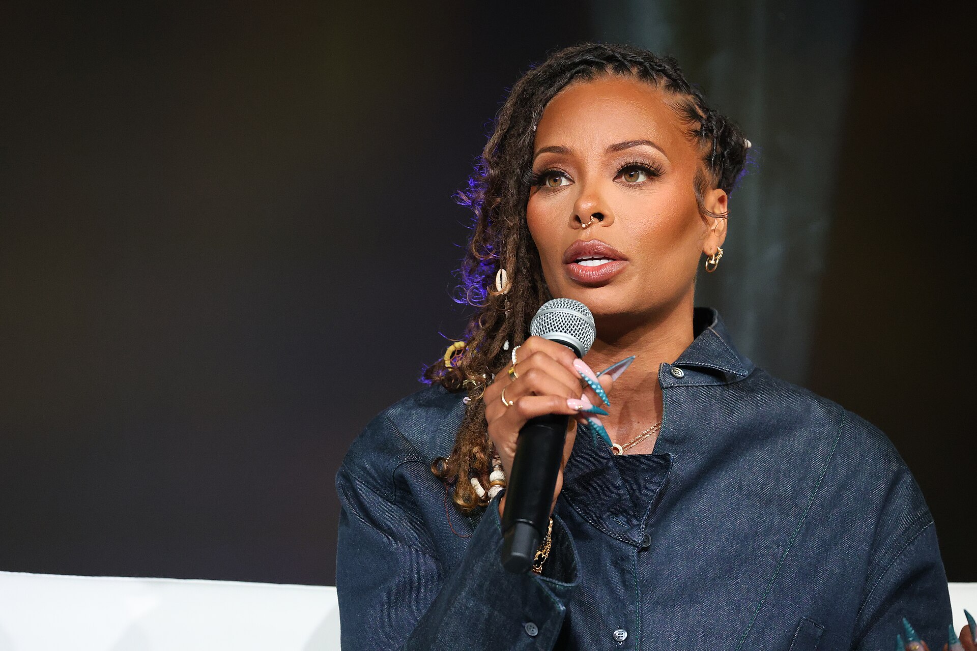 Shamea Morton at Essence Fest 2025 speaking at the GBEF