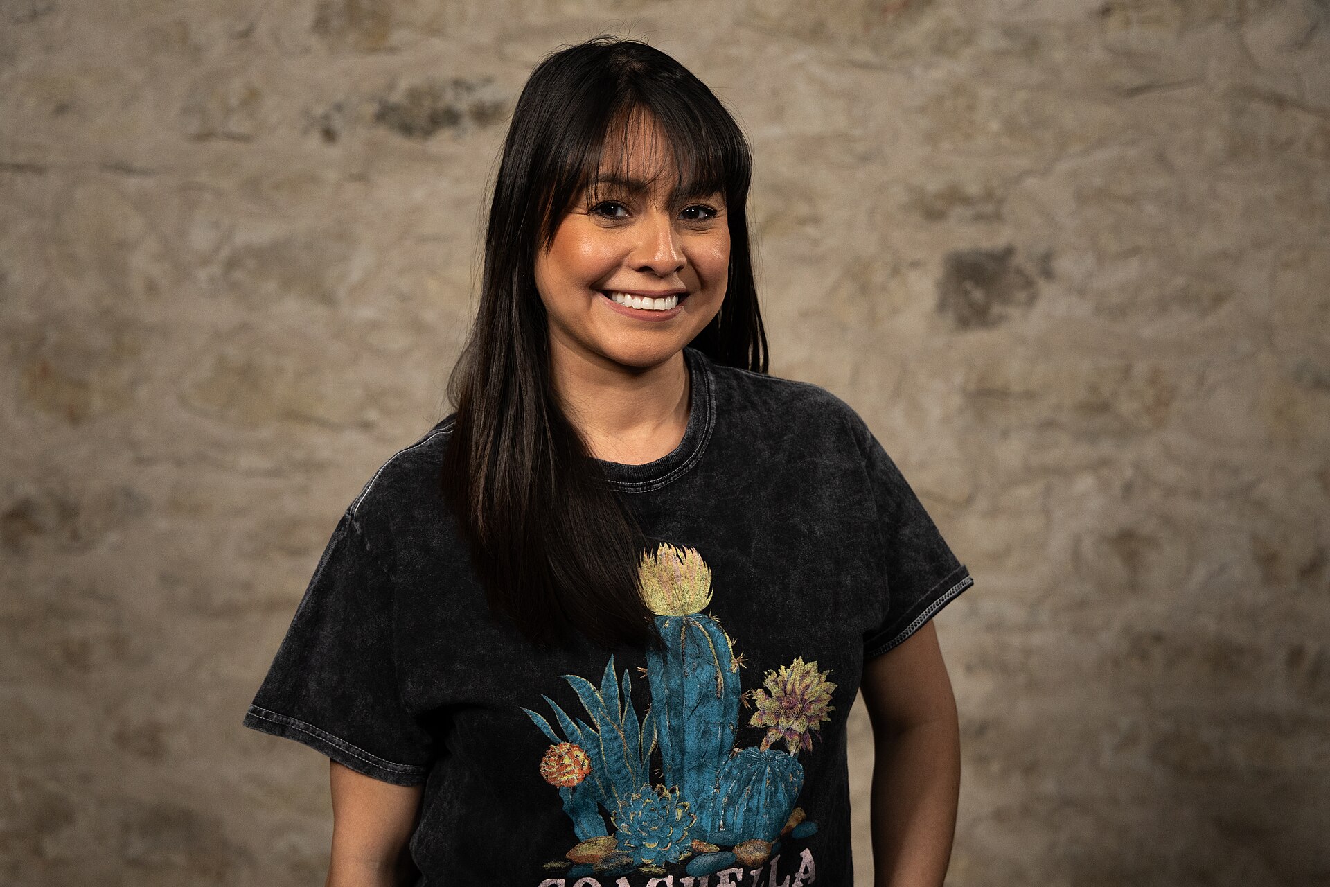 Eva Rios, Sales, at the WikiPortraits studio at the 2025 SXSW Festival.