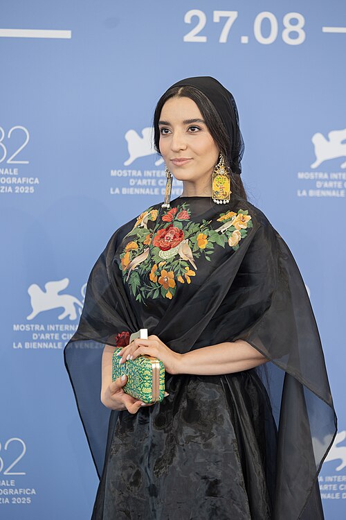 Faezeh Rad, actress, at 82nd Venice International Film Festival in Venice, Italy for the film "Komedie Elahi" (Divine Comedy).