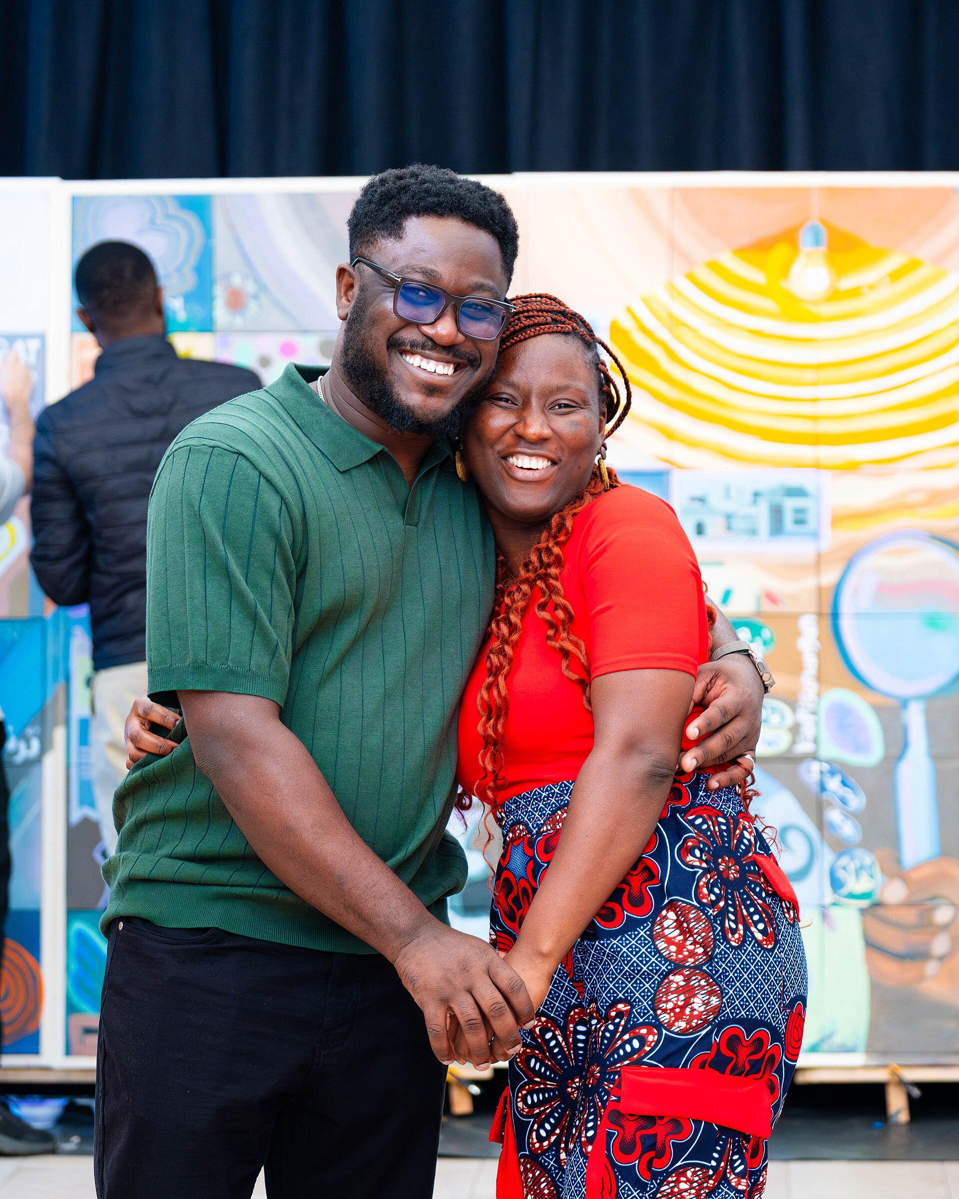 A Photo of Felix Nartey and Jael Boateng at Wikimania 2025 during the poster session