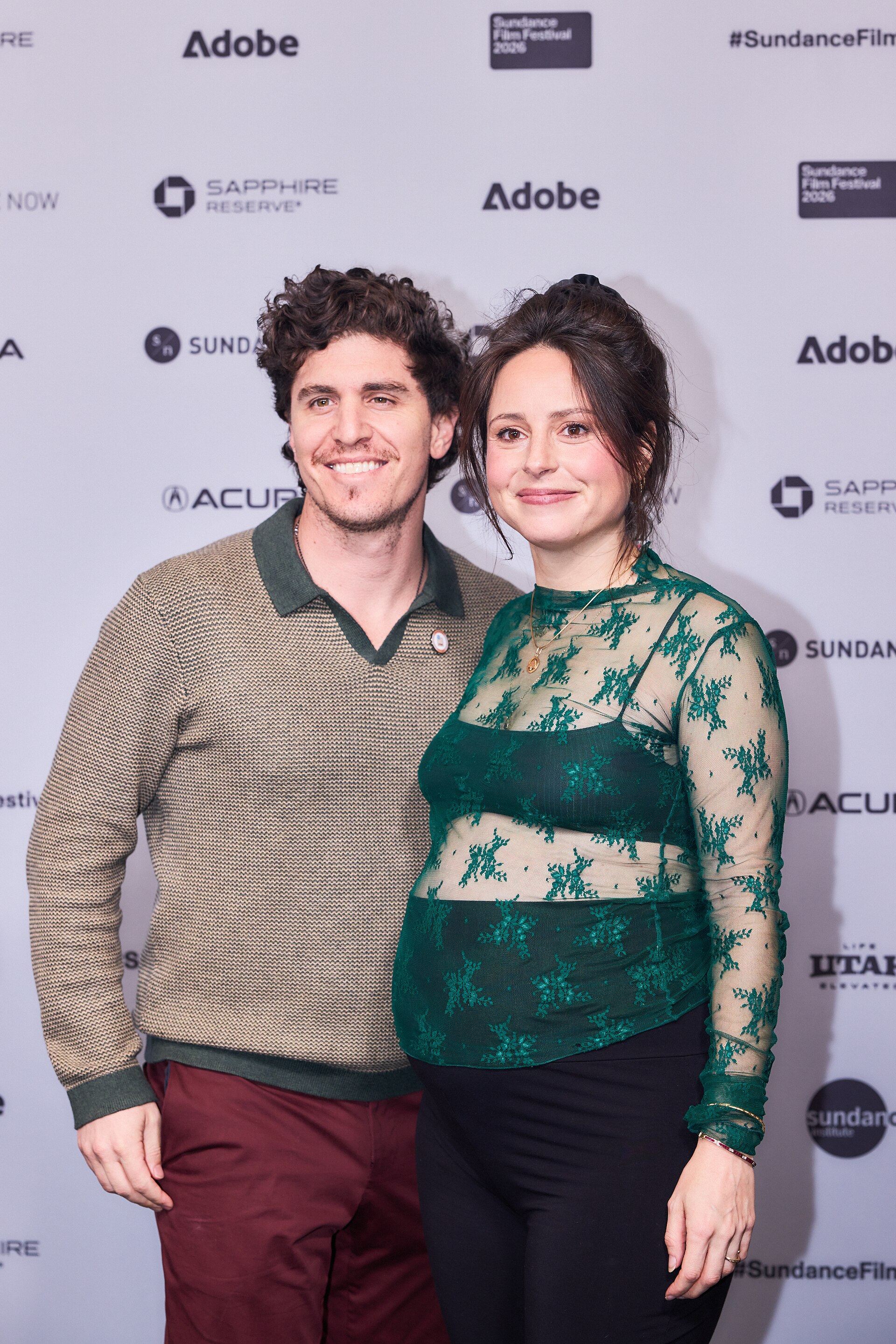 Fletcher Keyes and Abby Ellis at the 2026 Sundance Film Festival for The Lake