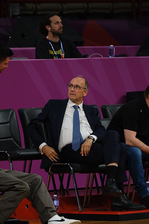 The President of the Hellenic Basketball Federation, Evangelos Liolios, during a game at EuroBasket Women 2025.