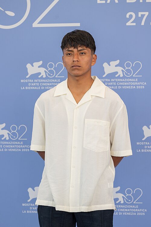 Francis Eddú Llumiquinga, actor , at 82nd Venice International Film Festival in Venice, Italy for the film hiedra.