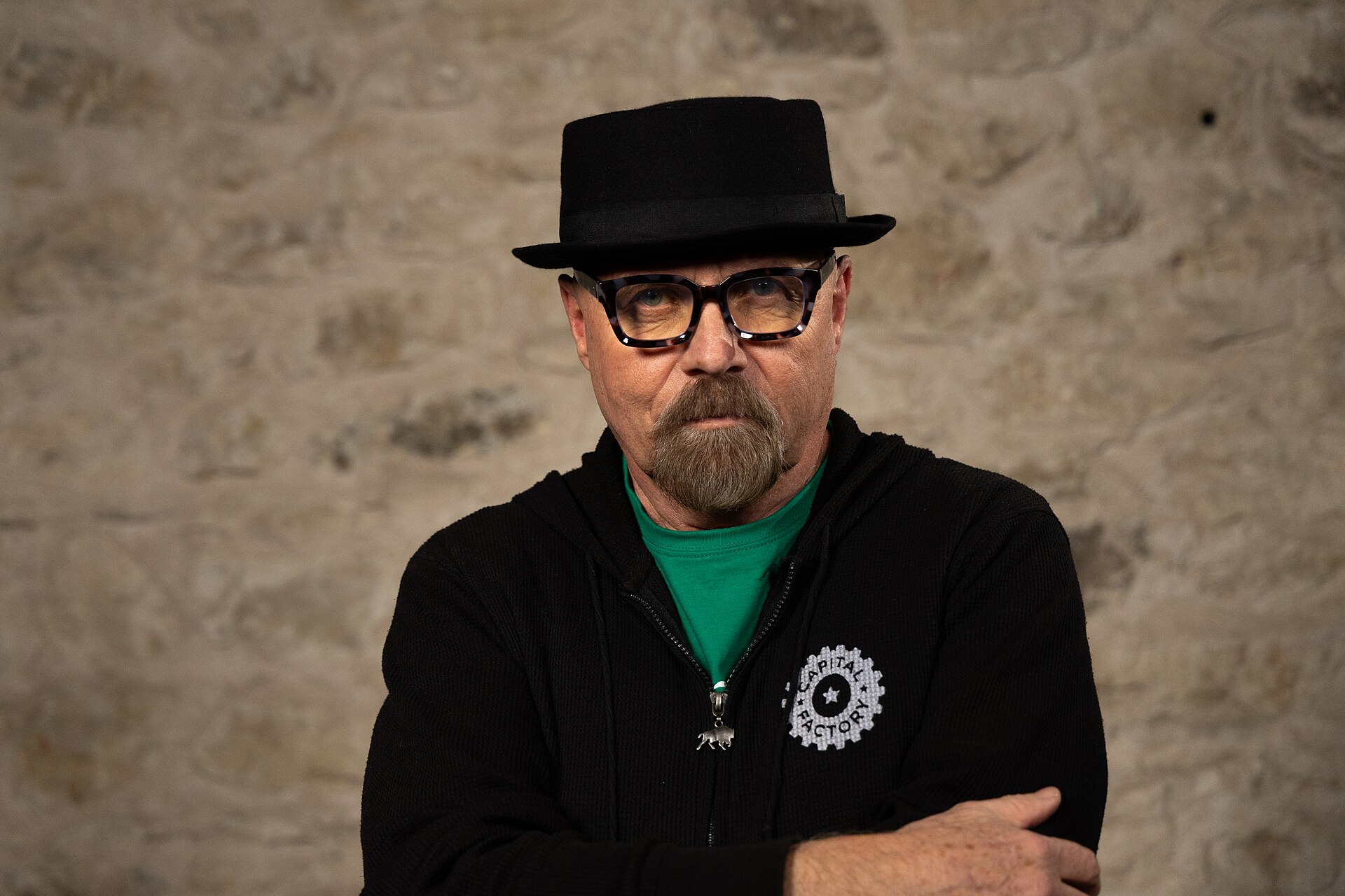 Fred Schmidt, International Relations, at the WikiPortraits studio at the 2025 SXSW Festival.