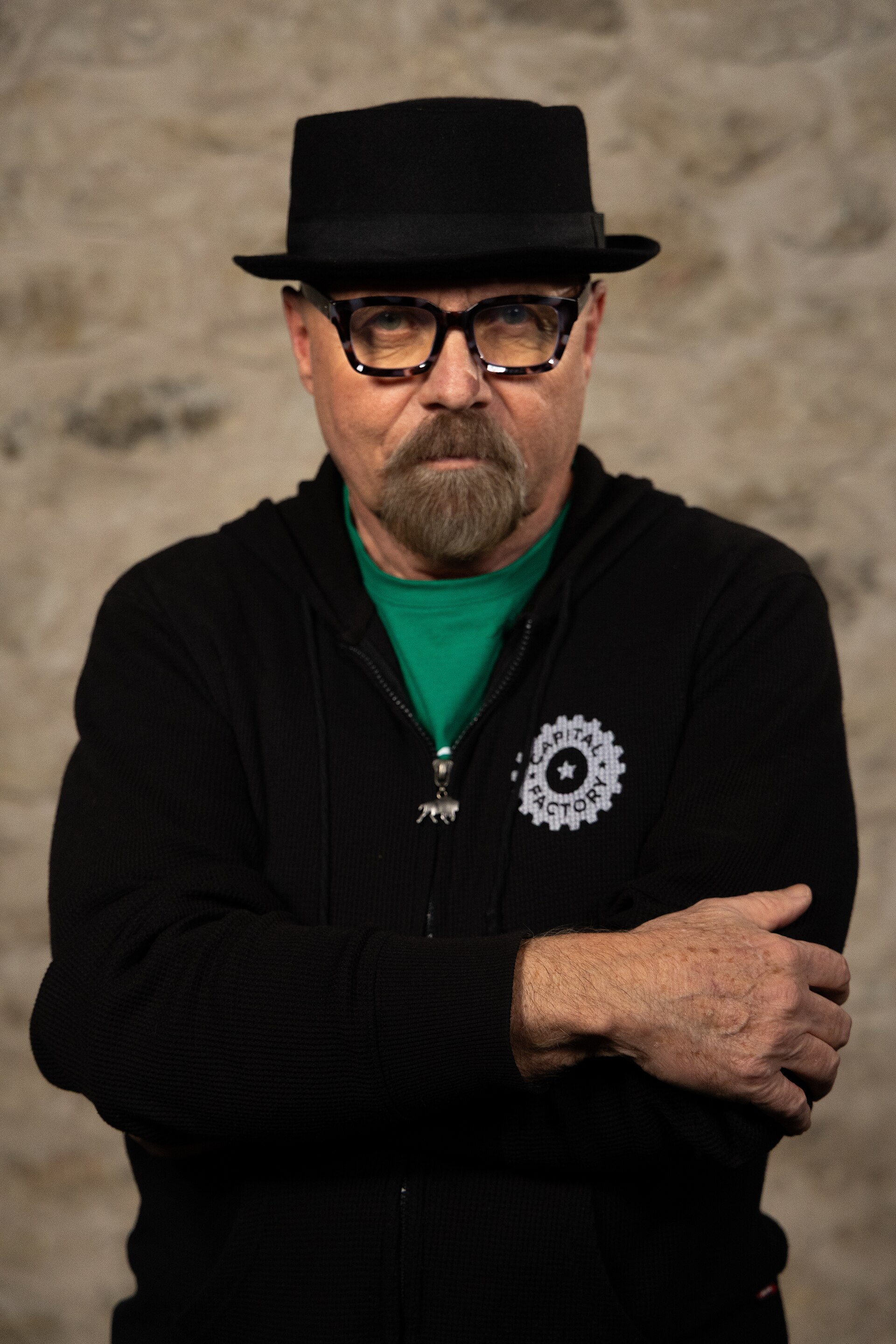 Fred Schmidt, International Relations, at the WikiPortraits studio at the 2025 SXSW Festival.