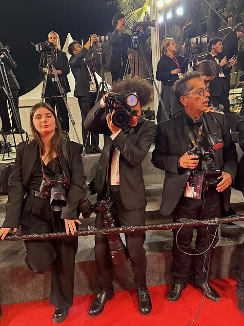 Gabe Hutchinson shooting on red carpet at the 2025 Cannes Film Festival for WikiPortraits Behind the Scenes